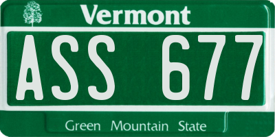 VT license plate ASS677