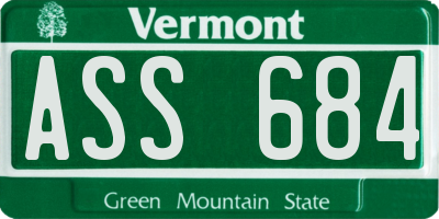 VT license plate ASS684