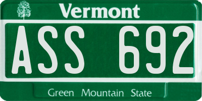 VT license plate ASS692