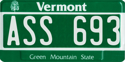 VT license plate ASS693
