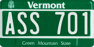 VT license plate ASS701