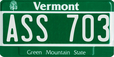 VT license plate ASS703