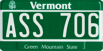 VT license plate ASS706