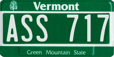 VT license plate ASS717