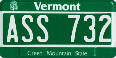 VT license plate ASS732