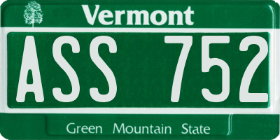 VT license plate ASS752
