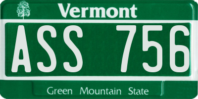 VT license plate ASS756
