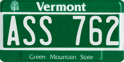 VT license plate ASS762