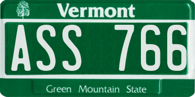 VT license plate ASS766