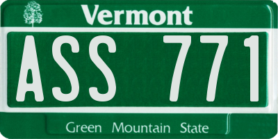 VT license plate ASS771