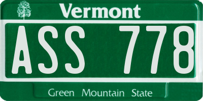 VT license plate ASS778