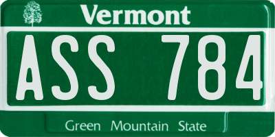 VT license plate ASS784