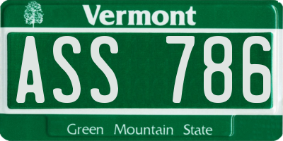 VT license plate ASS786
