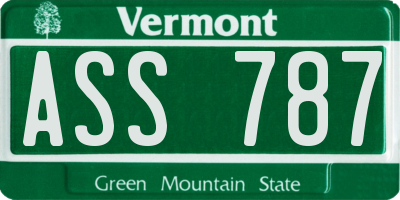 VT license plate ASS787