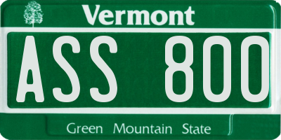 VT license plate ASS800