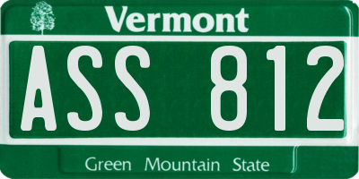 VT license plate ASS812