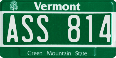 VT license plate ASS814