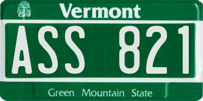 VT license plate ASS821