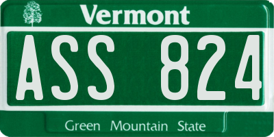 VT license plate ASS824