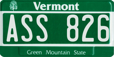 VT license plate ASS826