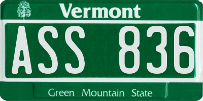 VT license plate ASS836