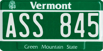 VT license plate ASS845