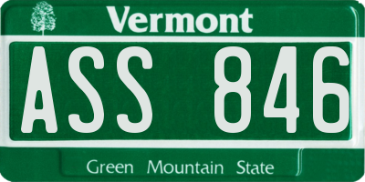 VT license plate ASS846