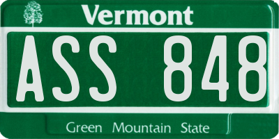 VT license plate ASS848