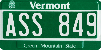 VT license plate ASS849