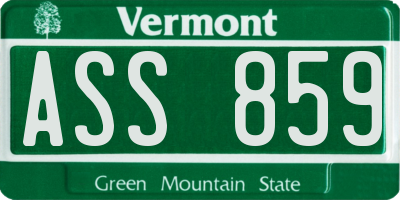 VT license plate ASS859