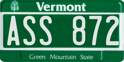 VT license plate ASS872