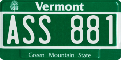 VT license plate ASS881