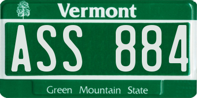 VT license plate ASS884