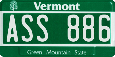 VT license plate ASS886