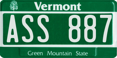 VT license plate ASS887