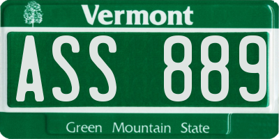 VT license plate ASS889