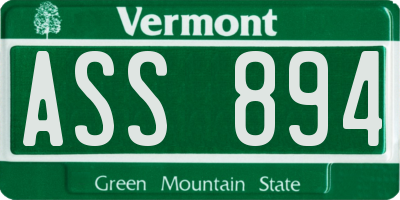 VT license plate ASS894