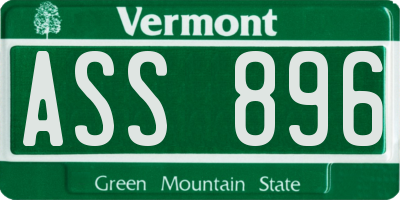 VT license plate ASS896