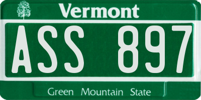 VT license plate ASS897