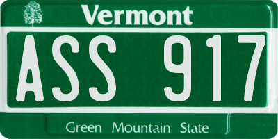 VT license plate ASS917