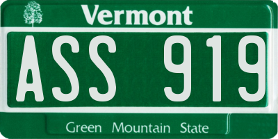 VT license plate ASS919