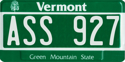 VT license plate ASS927