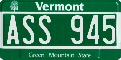 VT license plate ASS945