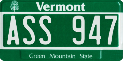 VT license plate ASS947