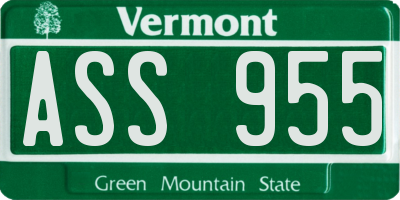 VT license plate ASS955