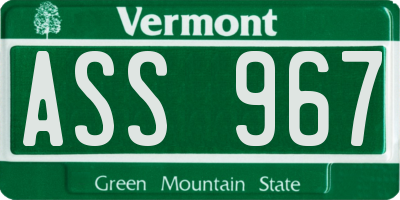 VT license plate ASS967