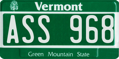 VT license plate ASS968
