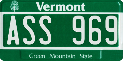 VT license plate ASS969