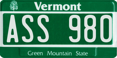 VT license plate ASS980