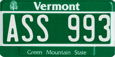 VT license plate ASS993